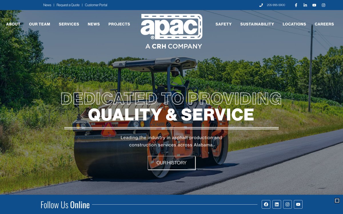 APAC Alabama homepage