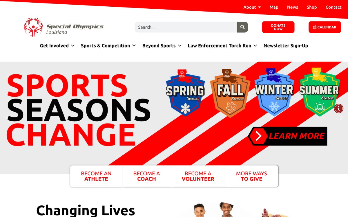 Special Olympics Louisiana homepage